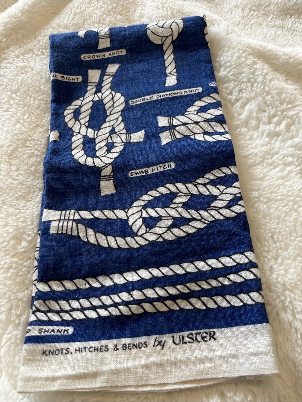 Navy Rope Knot Tea Towel - Nautical Kitchen Towel